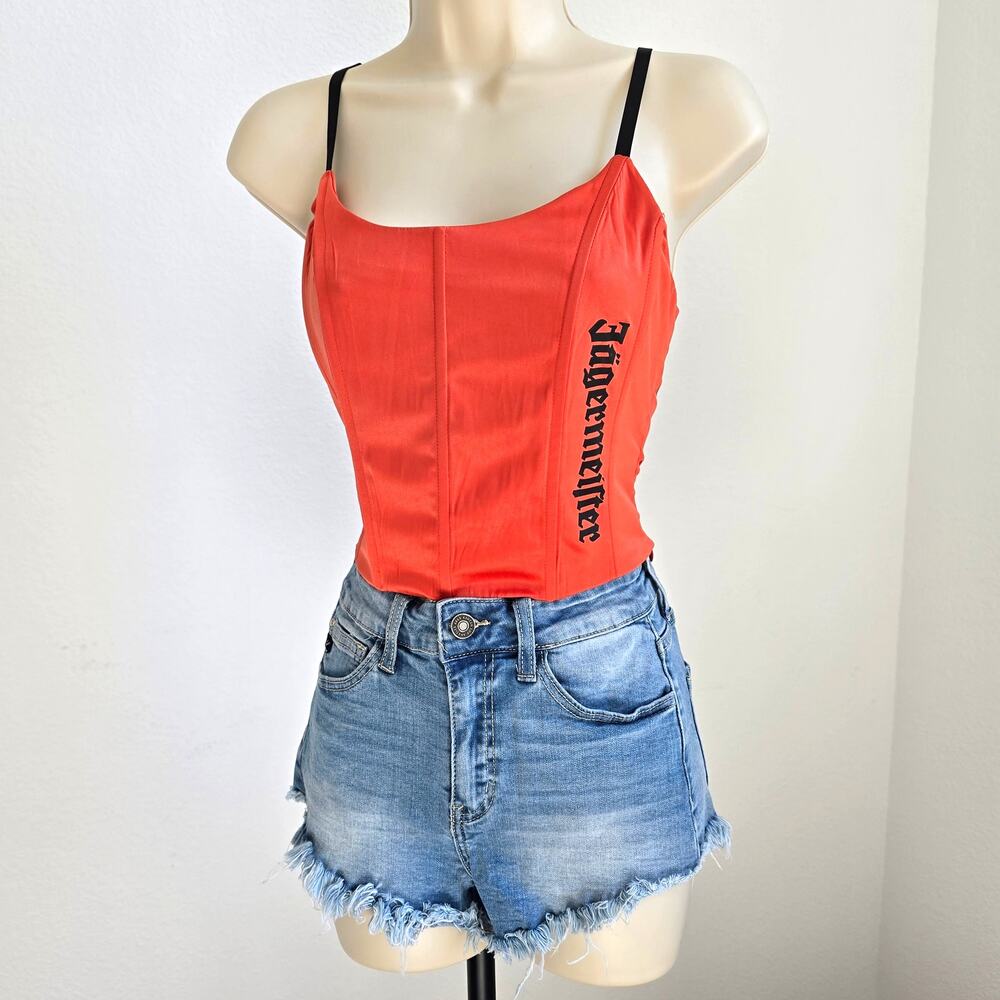 Original Jagermeister Orange Lace Up Corset Top Uniform Small